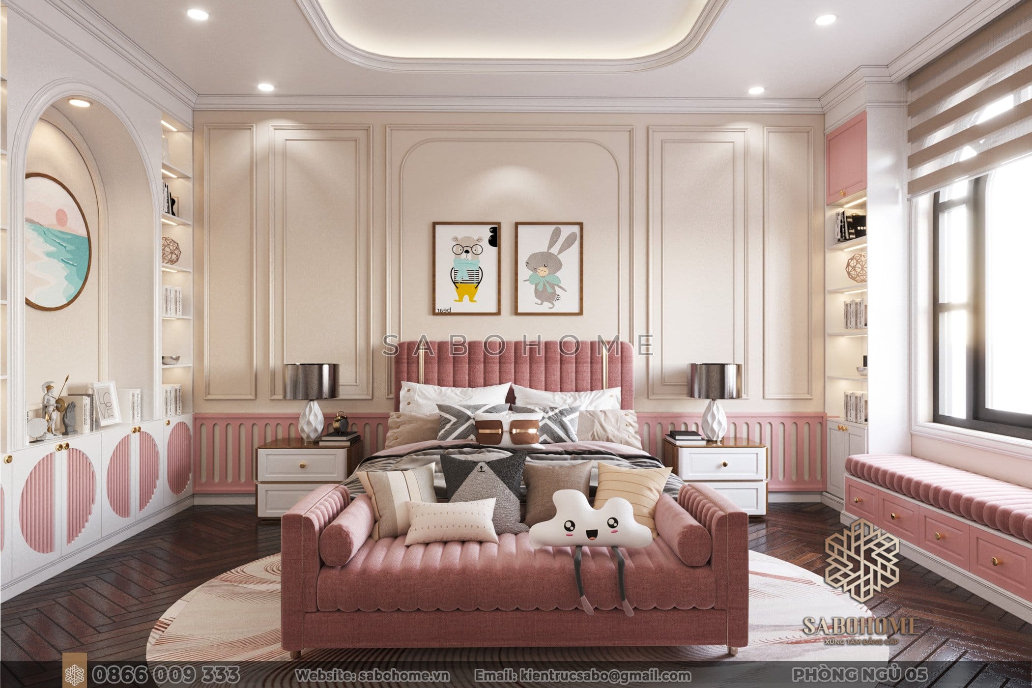 Phòng ngủ màu hồng: Nơi mơ ước và hạnh phúc của bé gái trở thành hiện thực