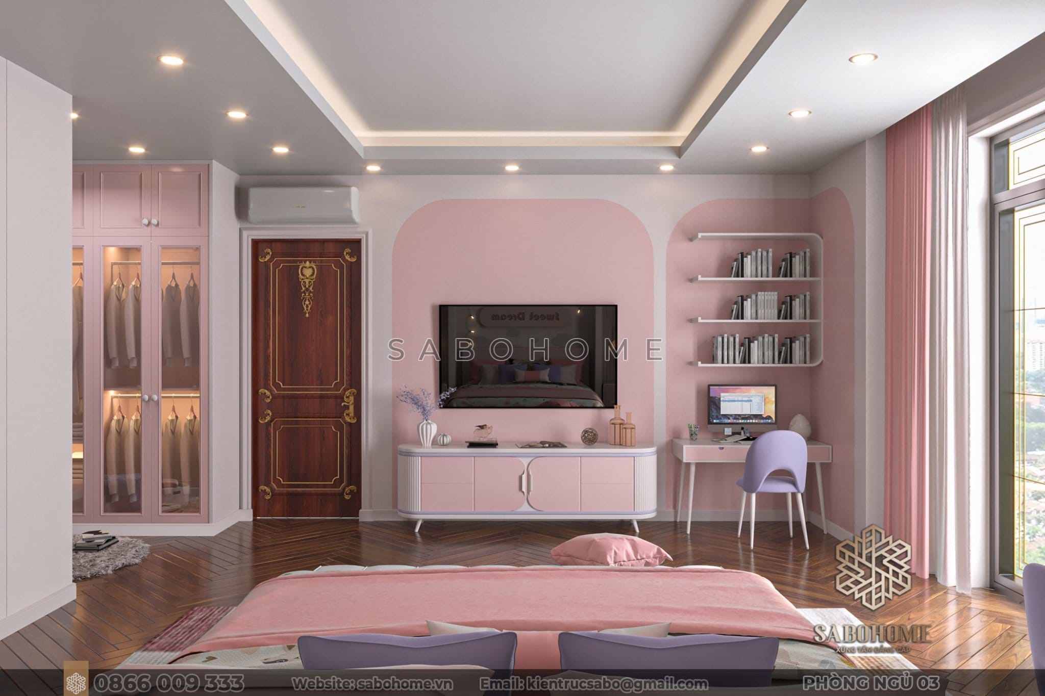 Phòng ngủ màu hồng: Nơi trái tim bé gái được thỏa sức vui chơi và mơ mộng
