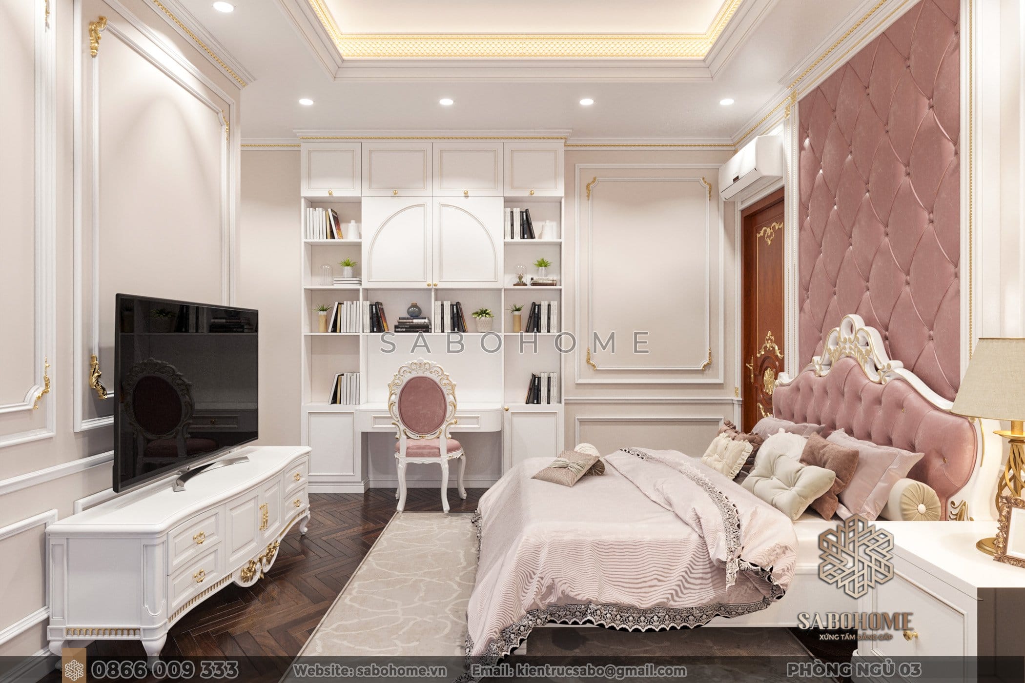 Phòng ngủ màu hồng: Khu vực nhuần nhuyễn và ngọt ngào để thể hiện tình yêu bé gái